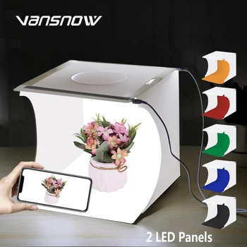 

Mini Photo Studio 2 LED Panel Folding Light box Photography Soft box Light with 6 colors Background Kit for DSLR Camera Photo