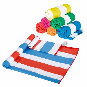 

2020 Summer microfiber striped beach towel absorbent quick dry beach towel beach travel towel sports wool swimming beach towel