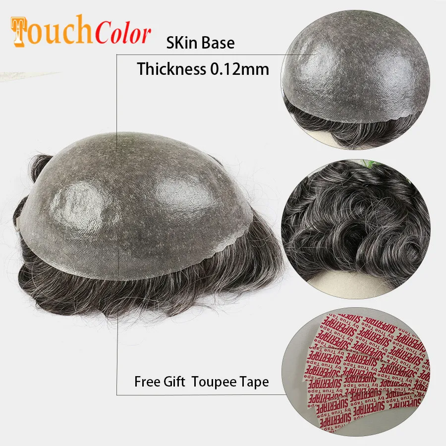 

0.12mm Durable Knots Men Toupee Capillary Prosthesis Natural Hairline Man Replacement System Human Hair Long Lasting Hairpiece