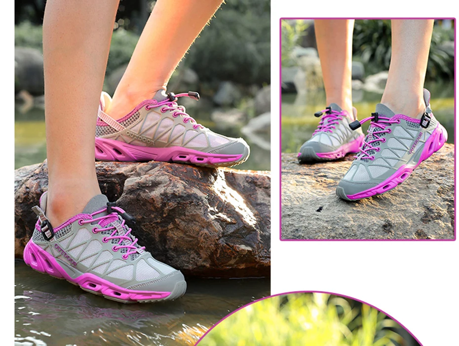 Для Прогулок пешком на открытом воздухе спортивные туфли летние восхождение рыбацкий трекинговый быстросохнущая дышащая обувь на