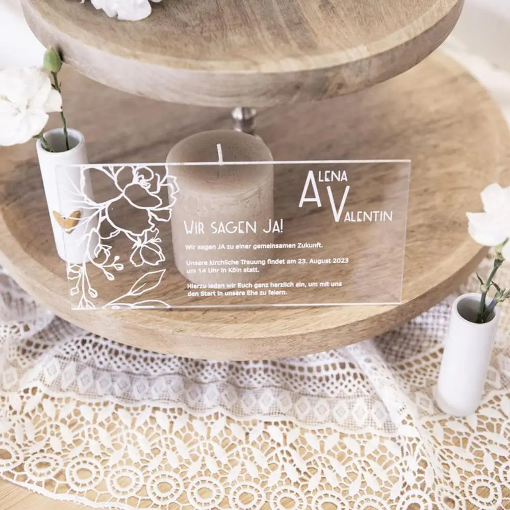 

Personalized custom acrylic invitation card