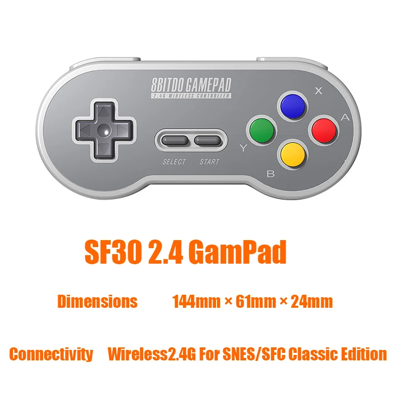 8Bitdo SF30 SN30 2,4G беспроводной геймпад Ретро пульт управления с 2,4G NES приемником USB-C беспроводной игровой коврик для SNES Classic Edition