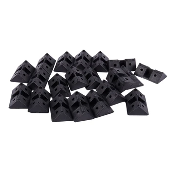 

Shelf Cabinet Plastic Right Angle Corner Brace Bracket Black 20pcs