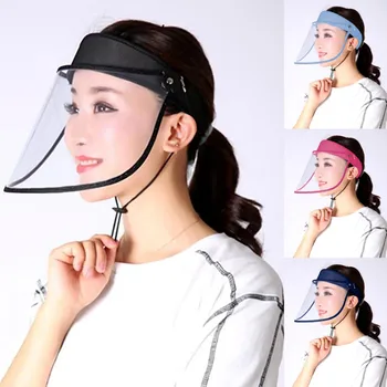 

40^Kitchen Cooking Anti-fog Anti-Oil Splash Face Cover Mask Shield Guard With Removable Protection Cap