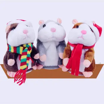 

1pc Electric Plush Doll Walking Hamster Talking Hamster Nod Doll Plaything with Red Scarf for Kids Friends baby toys 2020