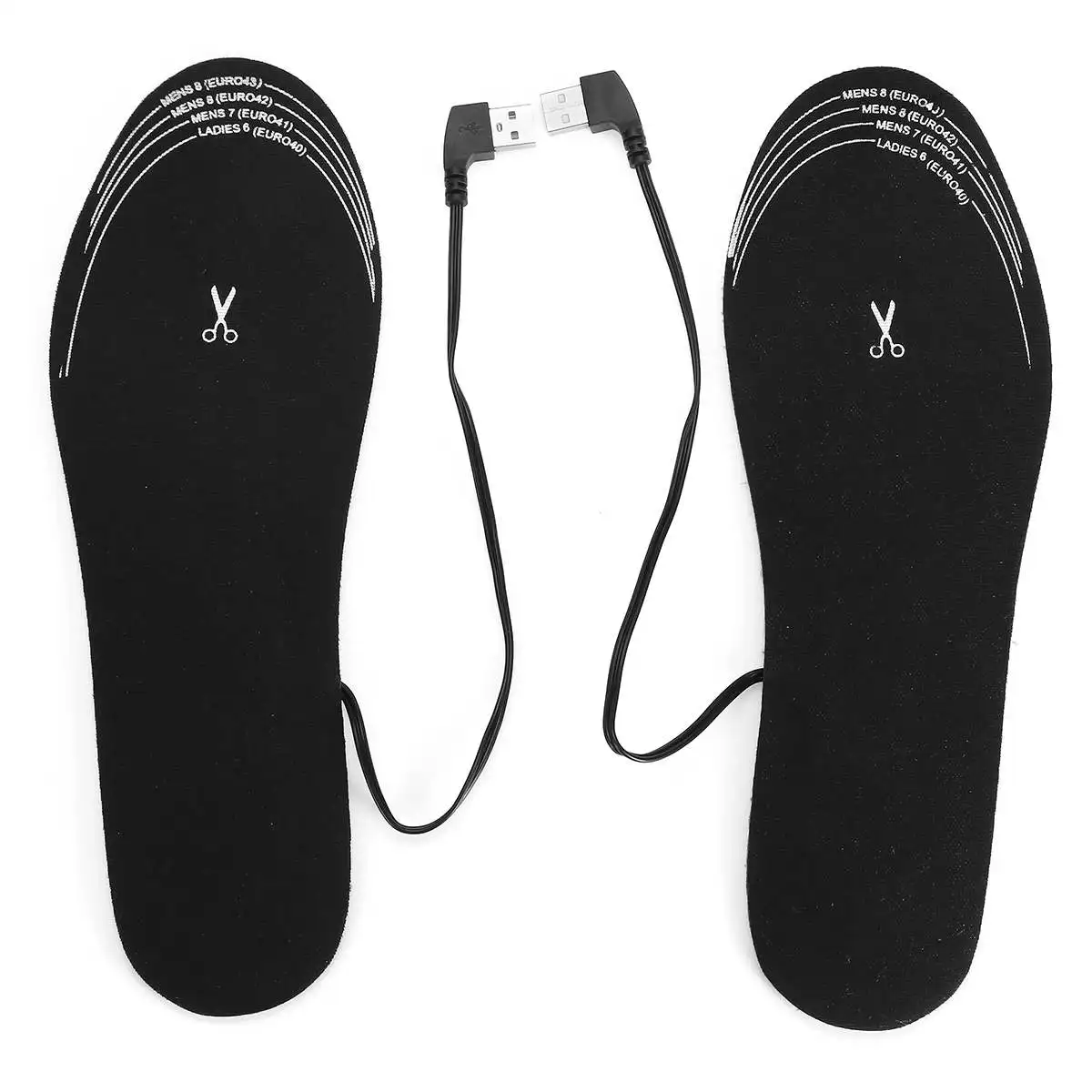 1 пара зимних USB зарядных устройств с подогревом, стельки для обуви с питанием от электрического аккумулятора, теплые стельки для ног для спорта на открытом воздухе