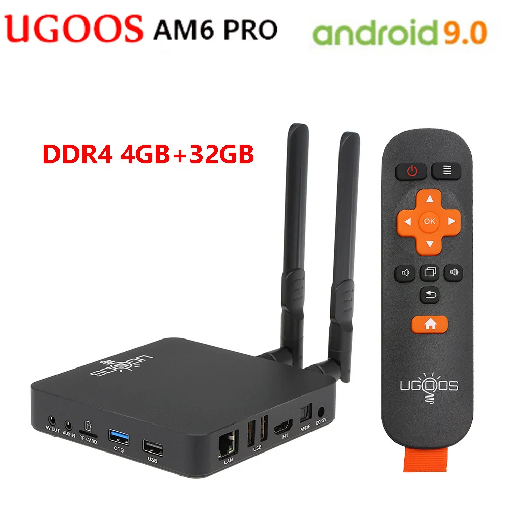 

UGOOS AM6 Pro 4GB DDR4 32GB Android 9.0 Tv Box Amlogic S922X Quad-Core 2.4G 5G Wifi 1000Mbps BT5.0 Set Top Box 4K Media Player