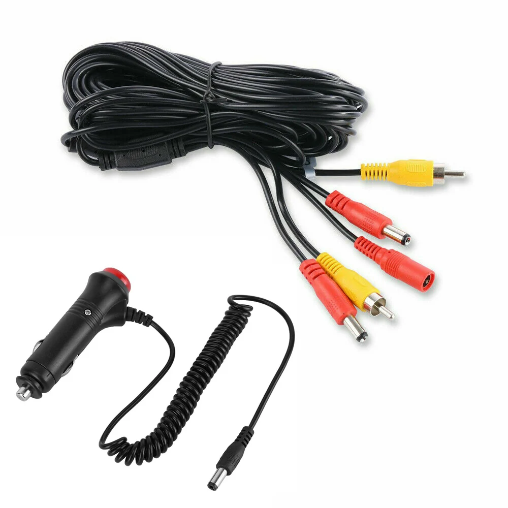 Caméra de recul,Câble vidéo RCA pour caméra de recul et moniteur DC2.1