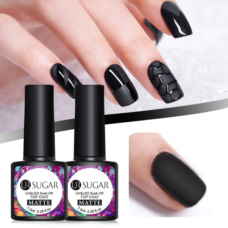 Matte Top Coat Ur Sugar 7,5 мл матовый Гель-лак для ногтей фиолетовая серия Гибридный лак для ногтей Полупостоянный УФ-Гель-лак замачиваемый Матовый верхний слой - Цвет: Matte Top Coat