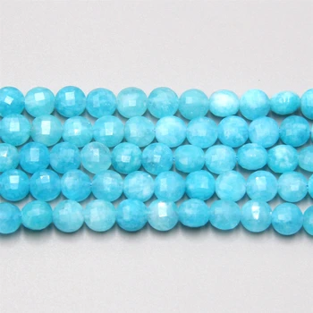 

Amazonites Beads Faceted Strand Beads Natural Amazonit Stone Round Loose Spacer Beads For DIY Jewelry Making Bracelet 15''