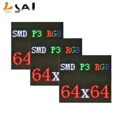 Lianssi p3 cor cheia display led módulo 192*192mm 64*64 pixel 1 / 8 varredura 3in1 rgb smd módulo de exibição led ao ar livre