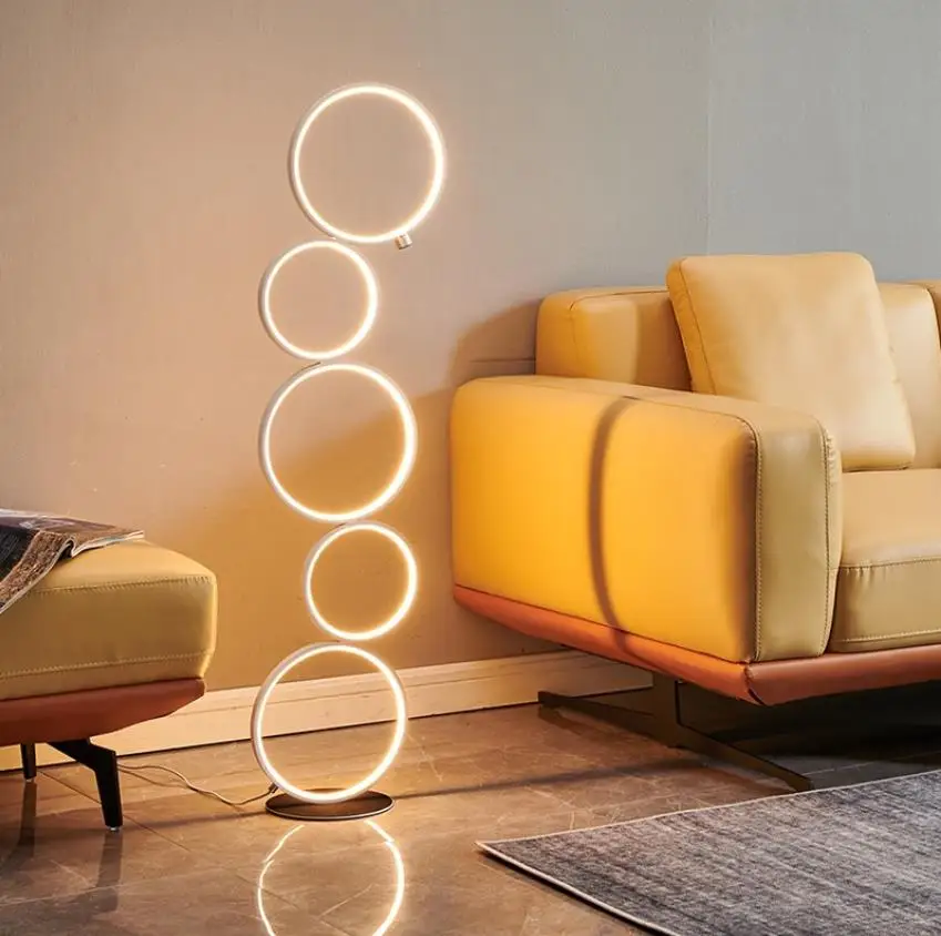 

Modern Ring Touch Switch LED Floor Lights Art Interior Decoration Home Nordic Floor Lamp Standing Lamp for Living Room Lighting