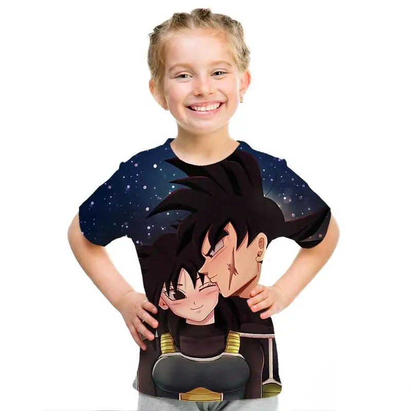 Детская футболка с изображением дракона и шарика Z goku Saiyan, Детская футболка с 3D-принтом, Детская футболка, модная футболка для мужчин и девочек