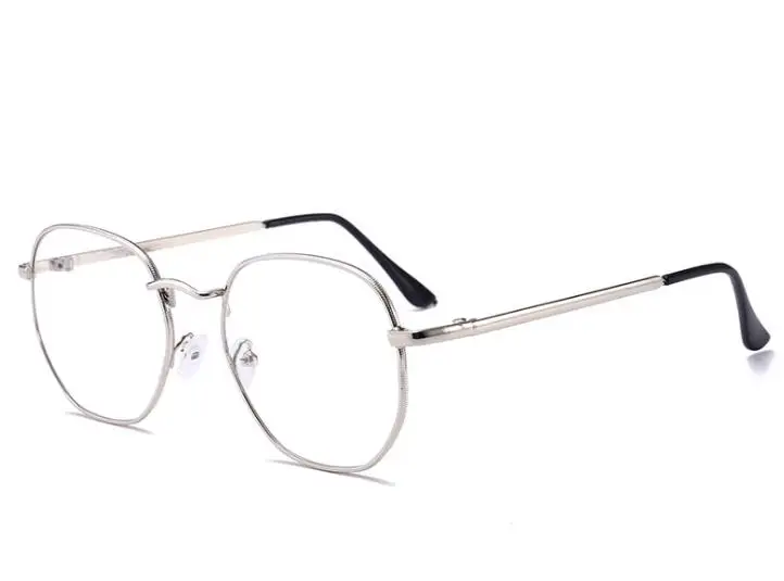 Оправа для очков из сплава, женские негабаритные очки для близорукости, женские винтажные очки для близорукости-1,0-1,5-2,0-2,5-3,0-3,5-4,0 - Цвет оправы: Sliver  0  degree