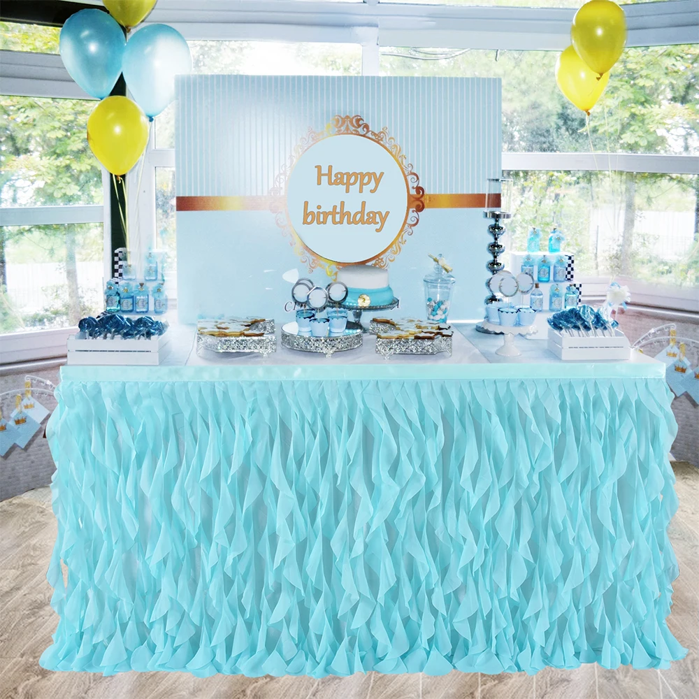 Table Skirt Creative Wicker Tableware Cloth Cover Baby Shower Birthday Party Decoration Tablecloth Festival Wedding Decoration