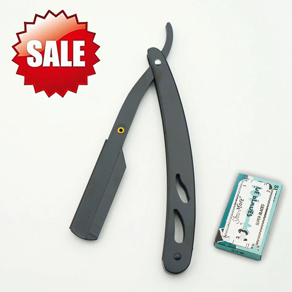 metal razor Новая ручная бритва с ручкой из красного дерева, Мужская бритва для бритья, профессиональная Бритва для стрижки волос, бритва, сменный нож для бритья - Цвет: metal razor