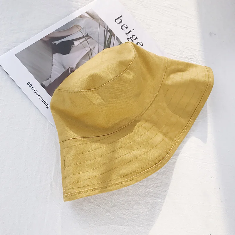 yellow Панама с большим козырьком для мужчин, модные уличные хип-хоп Кепки из хлопка, шляпа от солнца в рыбацком стиле, большие Панамы для женщин - Цвет: yellow