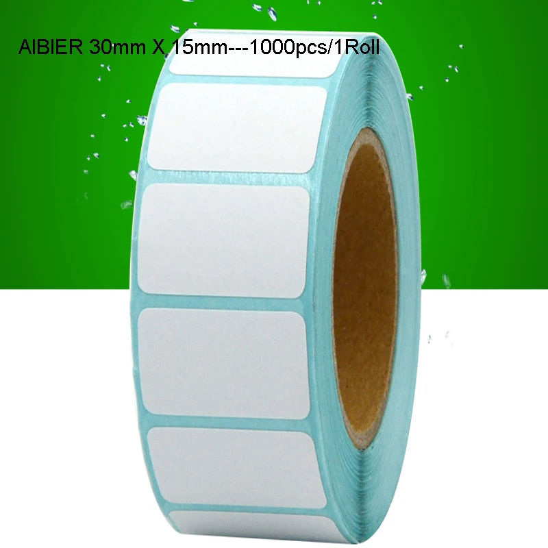 AIBIER Термальность этикетка со штрих кодом Стикеры 1 рулон 30 мм X 15mm 1000 40 основной