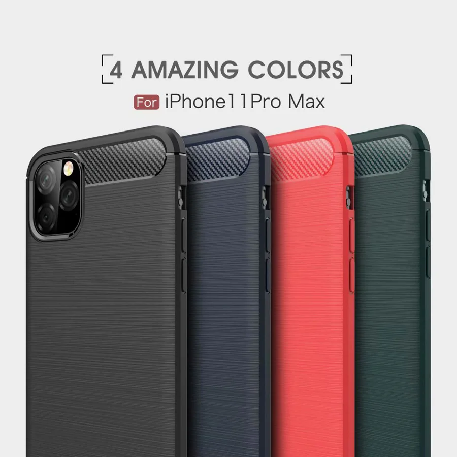 10 шт./партия чехол для телефона iphone 11 Pro Max силикон из углеродного волокна прочный бронированный чехол для iphone 11 Pro TPU чехол iphone 11 Coque