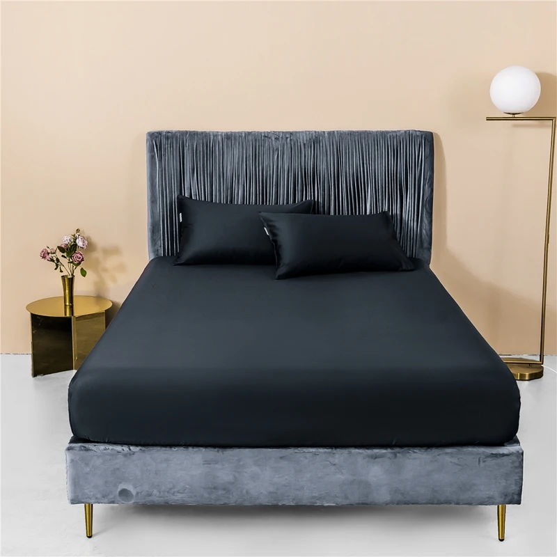 High quality Egyptian cotton fitted bed sheet sheets twin king queen size bedsheet Solid Color Elastic band 60S | Дом и сад