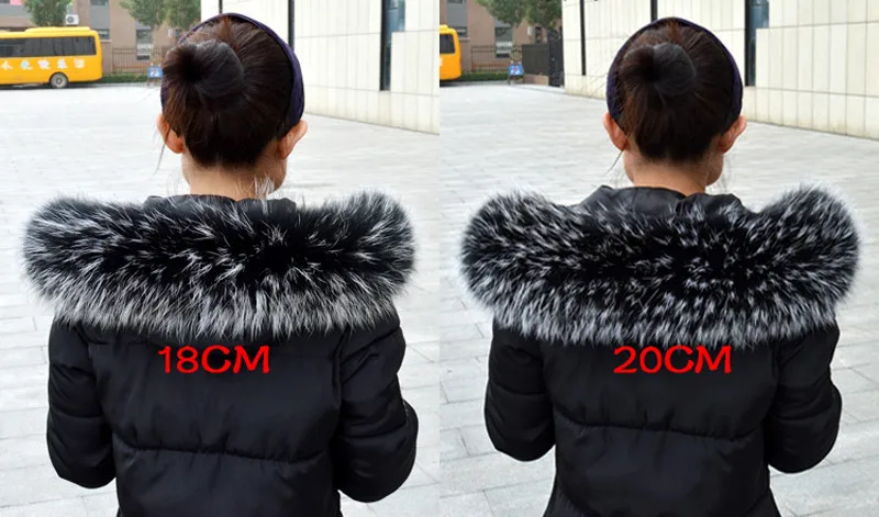 Genuine Real Raccoon Fur Collar Scarves Natural Raccoon fur Shawl Women Parka Coat Hood Trim Collar warm Fashion solid wrap