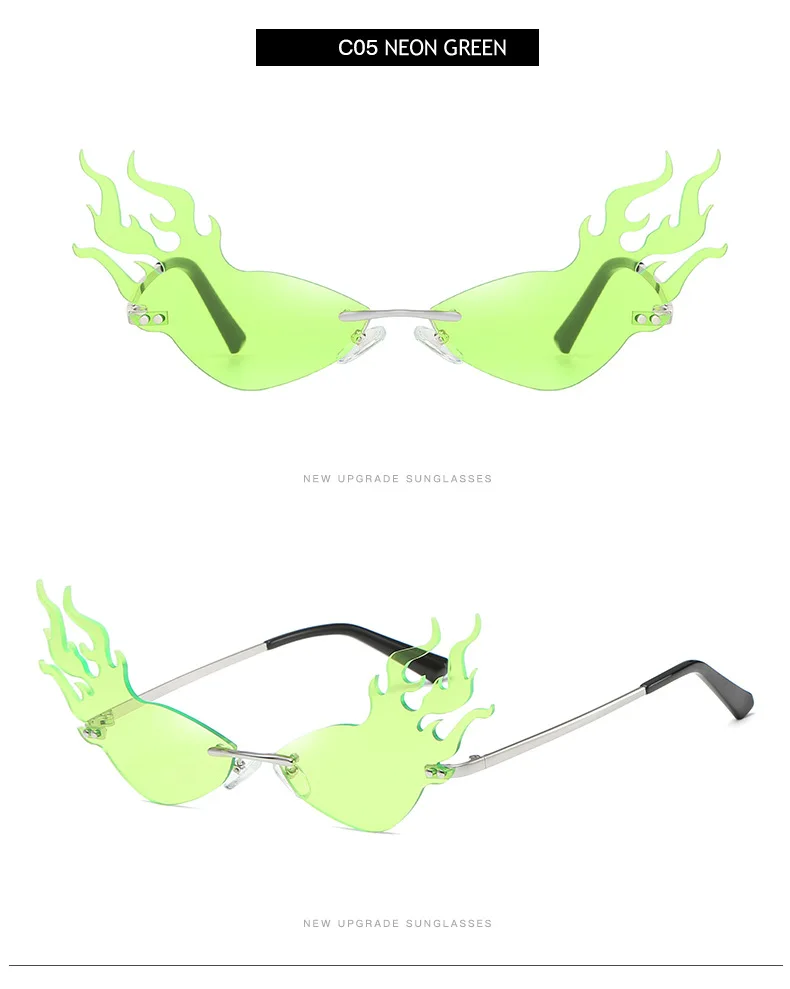 Женские солнцезащитные очки без оправы в стиле стимпанк, роскошные брендовые Винтажные Солнцезащитные очки для мужчин, мужские солнцезащитные очки с огненным пламенем, зеркальные солнцезащитные очки в стиле ретро, UV400