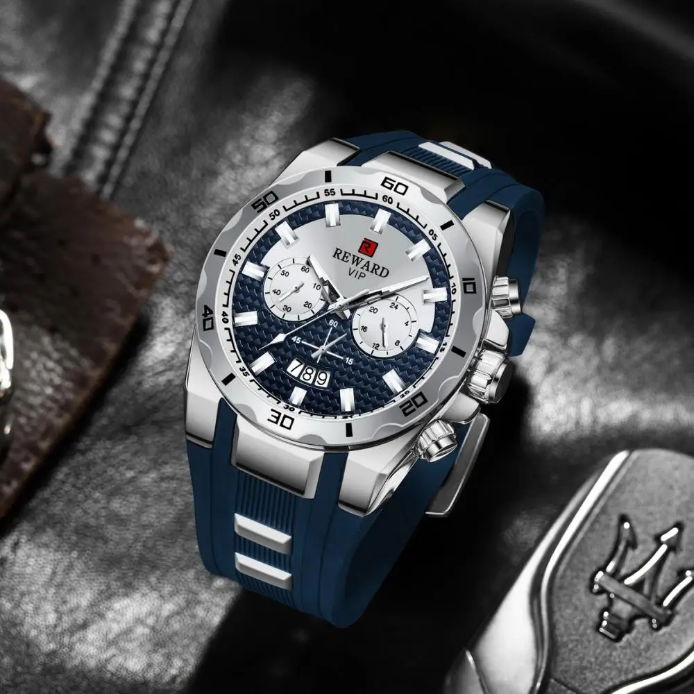 Fashion Military Men's Watch Big Dial Chronograph Silicone Sport Quartz Watches Waterproof Luxury Brand Clock relogio Masculino