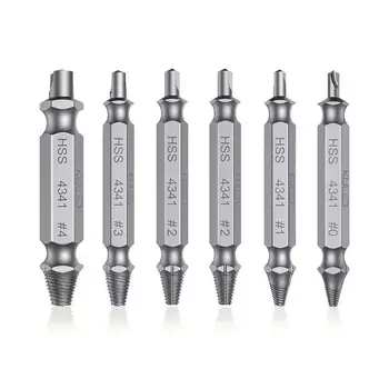 

6Pcs Broken Screws Bolt Extractor Drill Bits 6Pcs for Damaged Broken Easy to Remove Stripped Screws Convenient Gadget