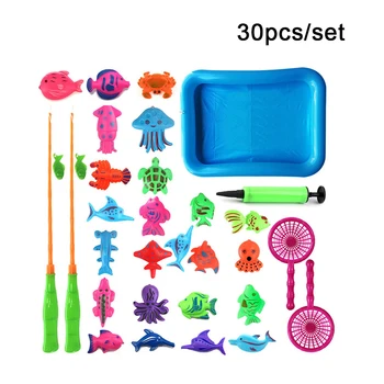 

30pcs/set Baby Bath Toys Magnetic Fishing Inflatable pool Water Kids Water Spray Toys Fun Cute Children Bathroom Bathing Toys
