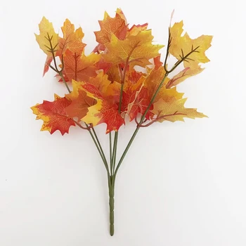 

1/4pcs Simulation Maples Leaves Branches 7 Branches Autumn Fall Maples Leaf Stem Shrubs for Home Kitchen Decoration J2Y
