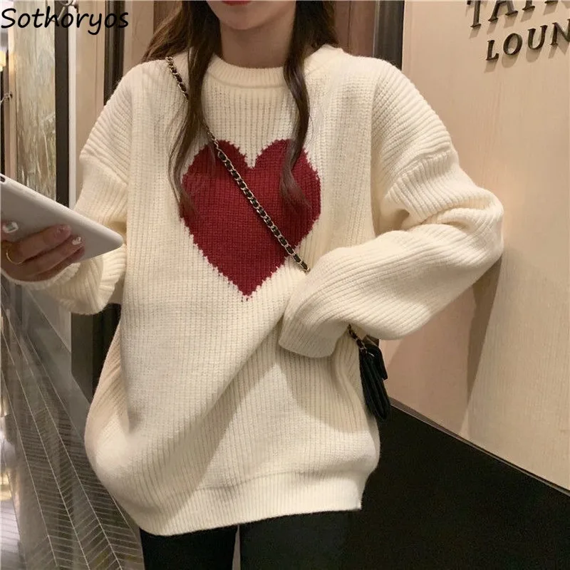 Women Pullovers O-neck Sweater Baggy 