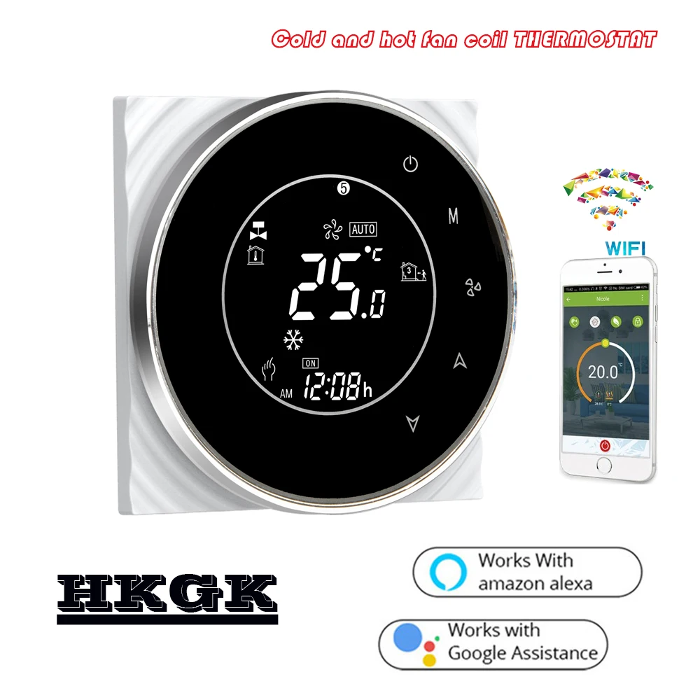 

24VAC,95~240VAC tuya fan raumthermostat wifi for 2P 4P heat cool temp refrigerator