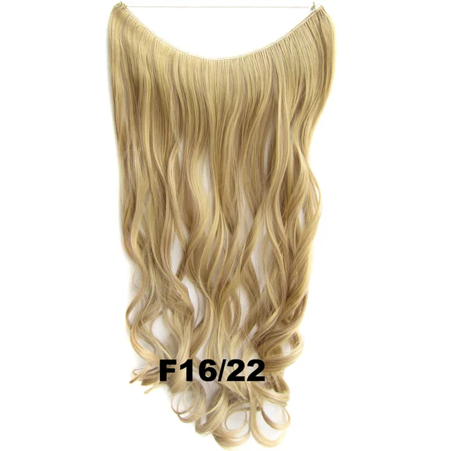 24inch 50grams 100grams Synthetic Hair Extension Gradual Color Brown Gray Blonde String Halo Hairpieces Extensions 100g-F16-22-wavy