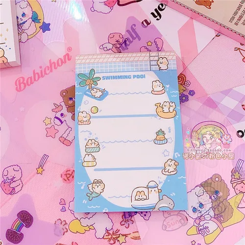 100 листов милый кролик memo pad Kawaii канцелярские N Times Липкие заметки портативный Блокнот Школьные офисные поставки Papeleria - Цвет: swim