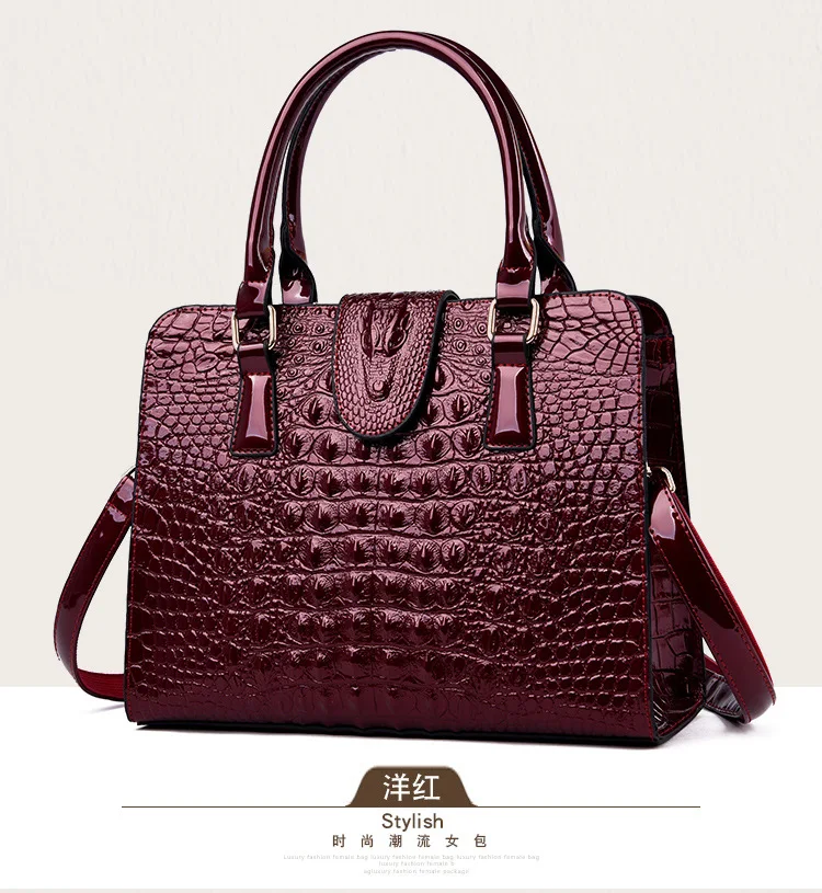 ICEV новая простая Мода крокодиловый узор женские кожаные сумки известный бренд женские Офисные Сумки-мессенджеры с верхней ручкой Твердые