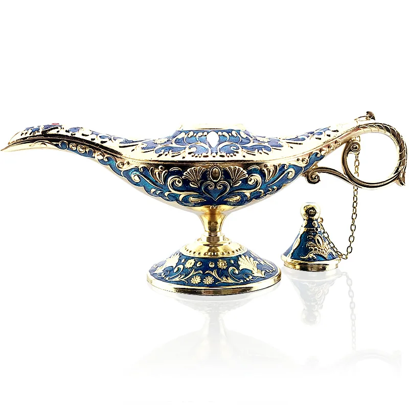 22 см элегантная винтажная металлическая резная лампа Aladdin подсветильник для