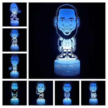 

Basketball player Night Light Colors Changing 3D illusion Curry/Harden/James/Kobe model Desk Lamp For Kids Birthday Xmax Gifts