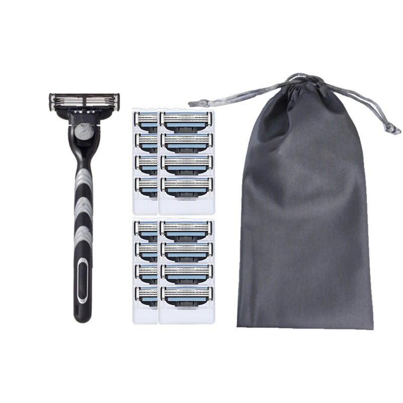 

Men's Safety Razor Blades 3Layers Shaving Care Classical Stainless Steel Smooth Shaving Manual Shaver Mache 3 High quality Razor