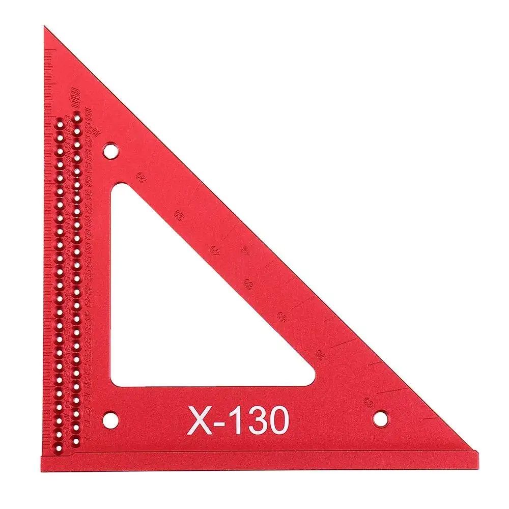 

Aluminum Alloy Woodworking Triangle Angle Hole Ruler Protractor Woodworking Measurement Tool Quick Read Square Layout Gauge