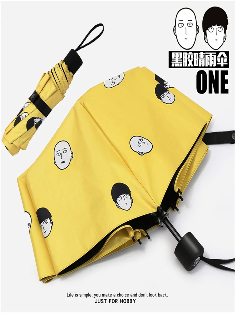 Аниме Mob Psycho 100 ONE PUNCH-MAN Saitama Shigeo Kageyama cosplay складной зонт от солнца и дождя для мужчин и женщин, повседневный туристический подарок - Цвет: 01