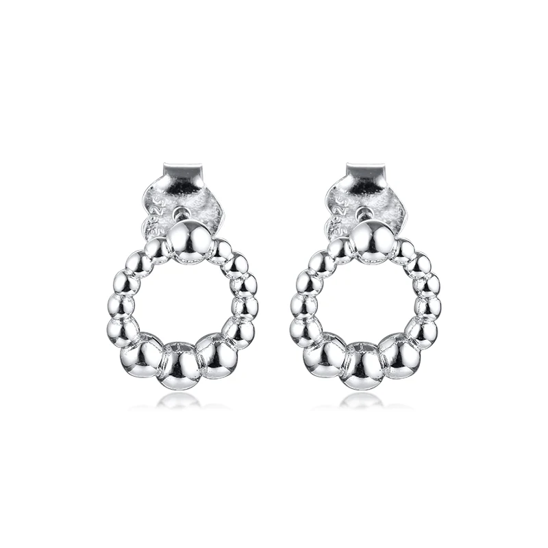 

Серьги-гвоздики женские из серебра 100% пробы, с бисером