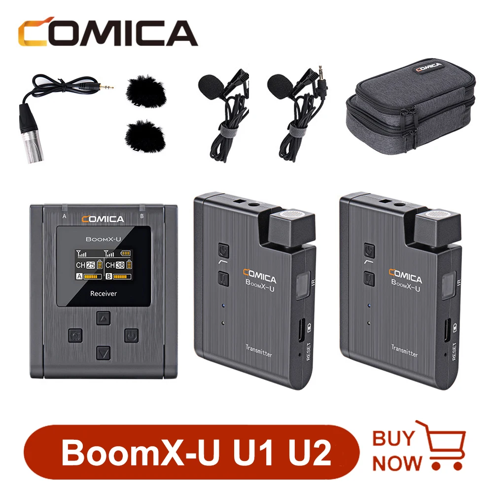 В наличии! Микрофон Comica BoomX-U Mini UHF беспроводной петличный микрофон BoomX U1 U2 для DSLR