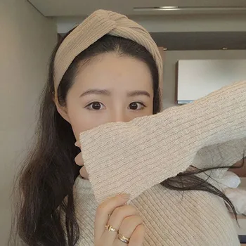 

2020 Women Headband Cross Top Knot Elastic Hair Bands Soft Solid Girls Hairband Hair Accessories Twisted Knotted Headwrap