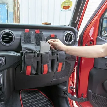 

1pc Auto Car Storage Bag Interior Inner Dashboard Co-pilot Black+Red Decoration Car Styling