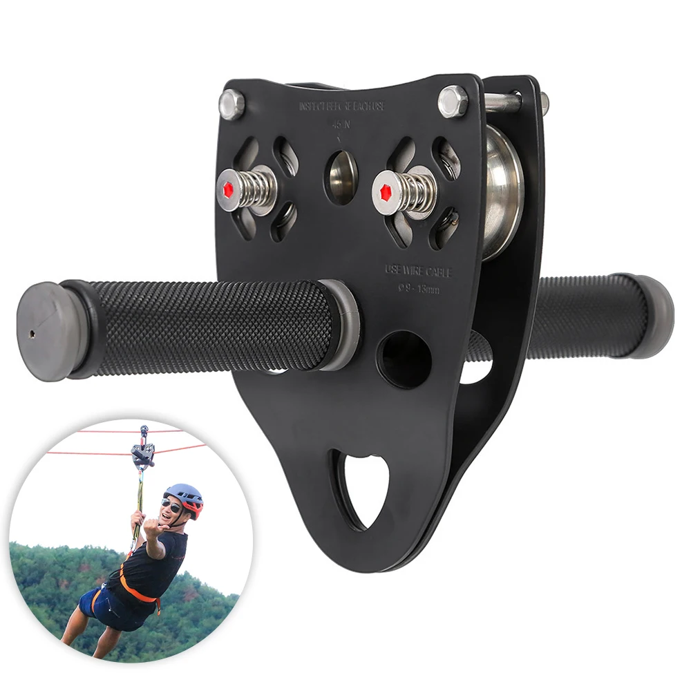 Professional Handle Pulley Roller Gear 45KN Cable with Ball Bearing Rock Climbing Caving Aloft Work Rescue Device | Спорт и