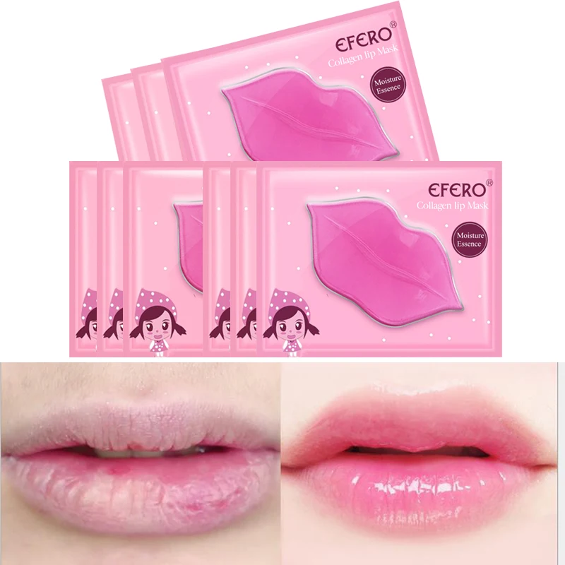 

1PC Lip Care Crystal Collagen Facial Mask Lip Mask Moisture Essence Lip Care Pads Anti Ageing Wrinkle Patch Pad Gel TSLM1