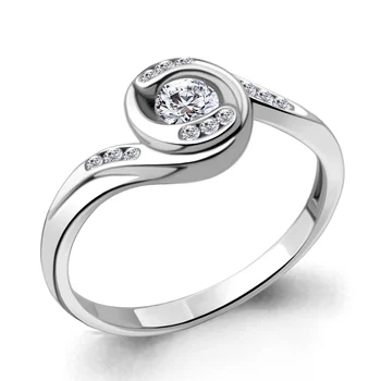 

AQUAMARINE classic ring with cubic, silver 925