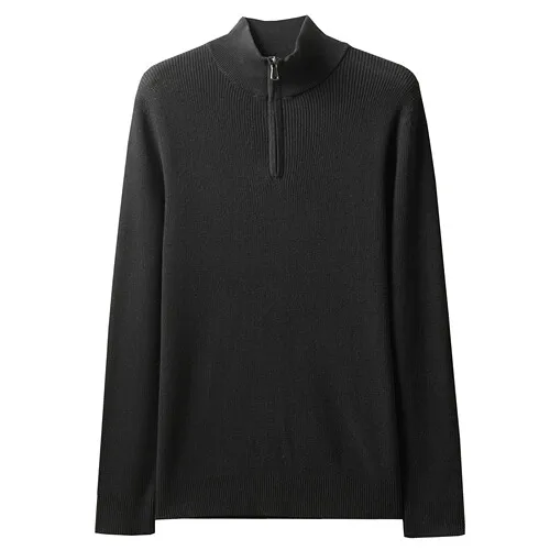 09Black Giordano мужской свитер с высоким воротом на молнии, выполнен в двух цветовых вариантах - Цвет: 09Black