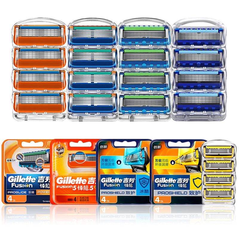 Сменные лезвия для бритвы Gillette Fusion 5 Proglide Proshield кассеты бритья слоев нержавеющая
