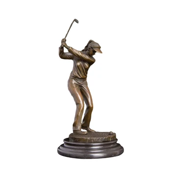 

Sport sculpture bronze lady golfer statue sculpture for desk decoration